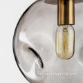 Amber Glass Shade Pingente Lamp Home Decoration